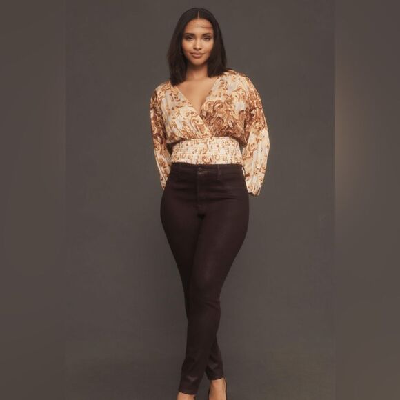 Anthropologie Tiny Valentina Long Sleeve Floral Printed Surplice Top. NWT small - Picture 8 of 9